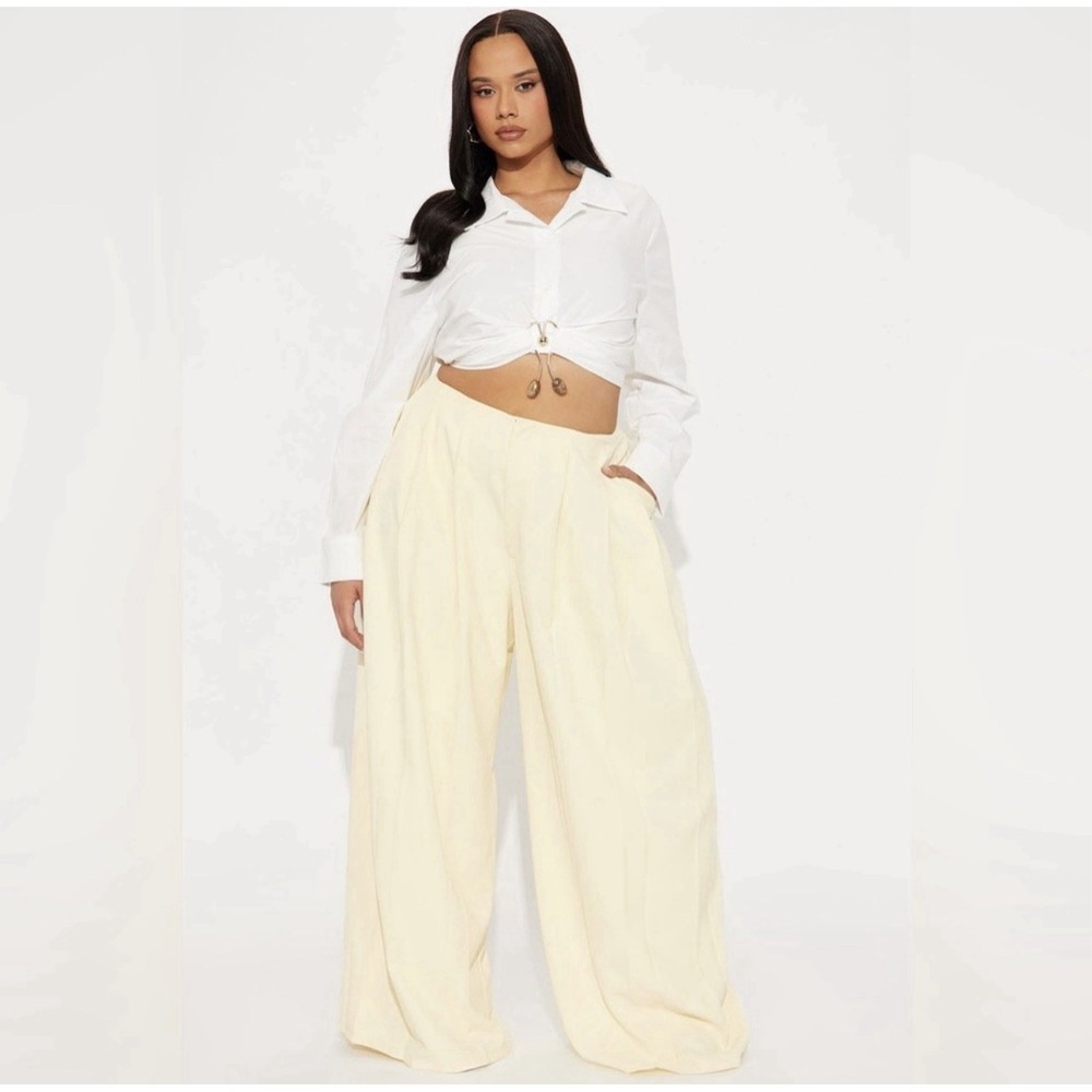 NWT Fashion Nova Blair Wide Leg Butter Office Career Pants Sz 1X - Picture 3 of 8